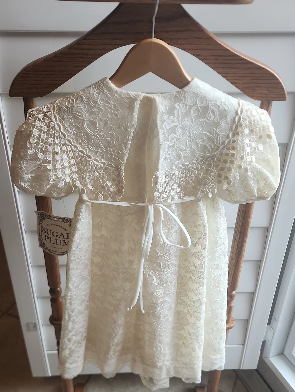 Sugar Plum Vintage Lace Dress in Cream 4T